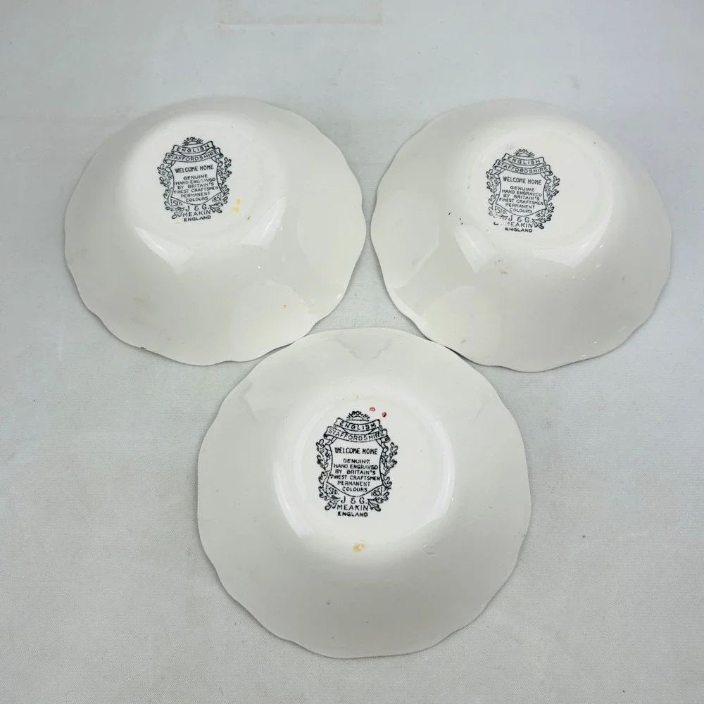 J&G Meakin Welcome Home Coupe Cereal Soup Bowl Lot of 3 English Staffordshire